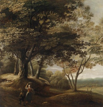 Wooded Landscape with Wanderers by Attributed to Lucas Achtschellinck